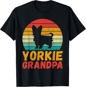 Yorkie Grandpa T-Shirt - T-Shirt | Black