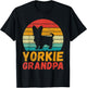 Yorkie Grandpa T-Shirt - T-Shirt | Black