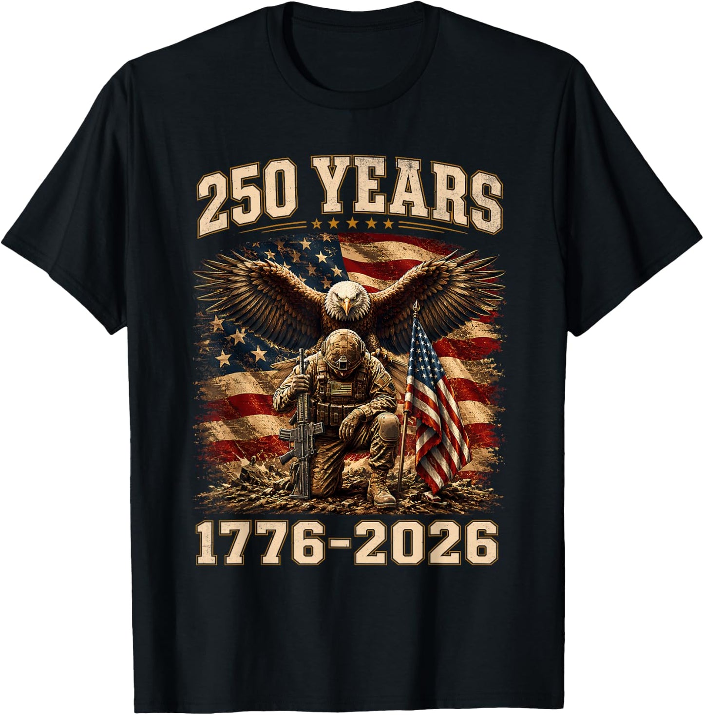 America 250th Anniversary USA 1776 Patriotic 4th of July Men T-Shirt - T-Shirt | Black