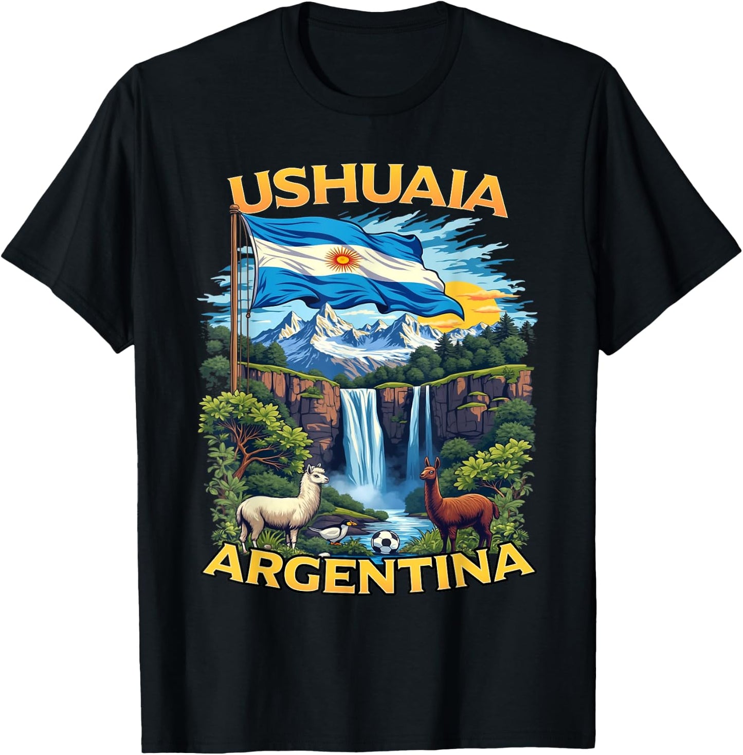 Ushuaia Souvenir Argentina Vacation Travel T-Shirt - T-Shirt | Black