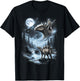 Stegosaurus Howling at Moon 90's Retro Dinosaur T-Shirt - T-Shirt | Black