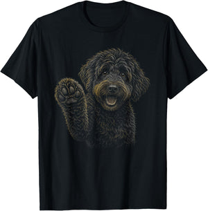 Black Goldendoodle Artwork Graphic T-Shirt - T-Shirt | Black