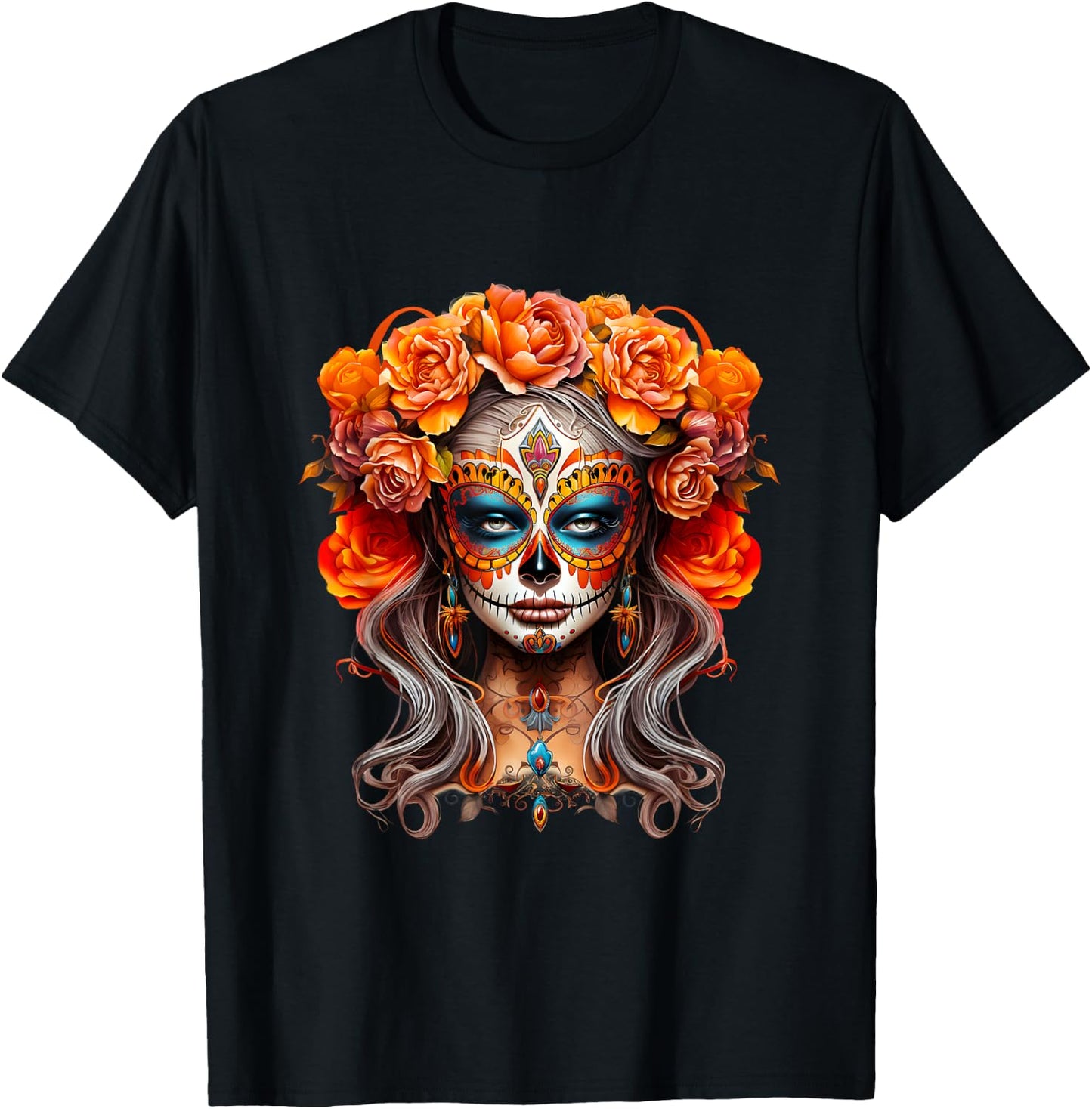 La Catrina, Dia De Los Muertos Mexikanischer Tag der Toten T-Shirt - T-Shirt | Black
