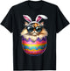 Cat Lover Easter Egg Happy Easter Bunny Ears T-Shirt - T-Shirt | Black