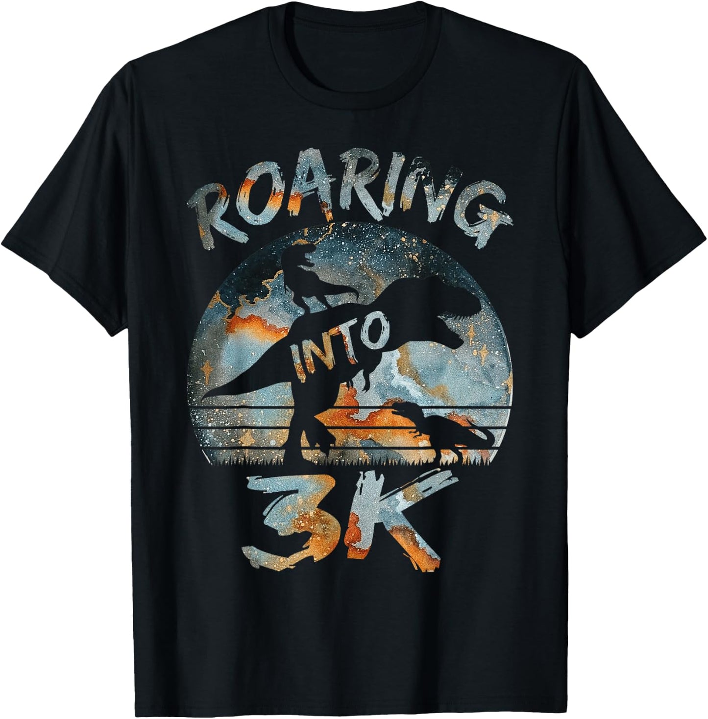 Roaring into 3K Back To School Dinosaur 3K Boys T-Shirt - T-Shirt | Black