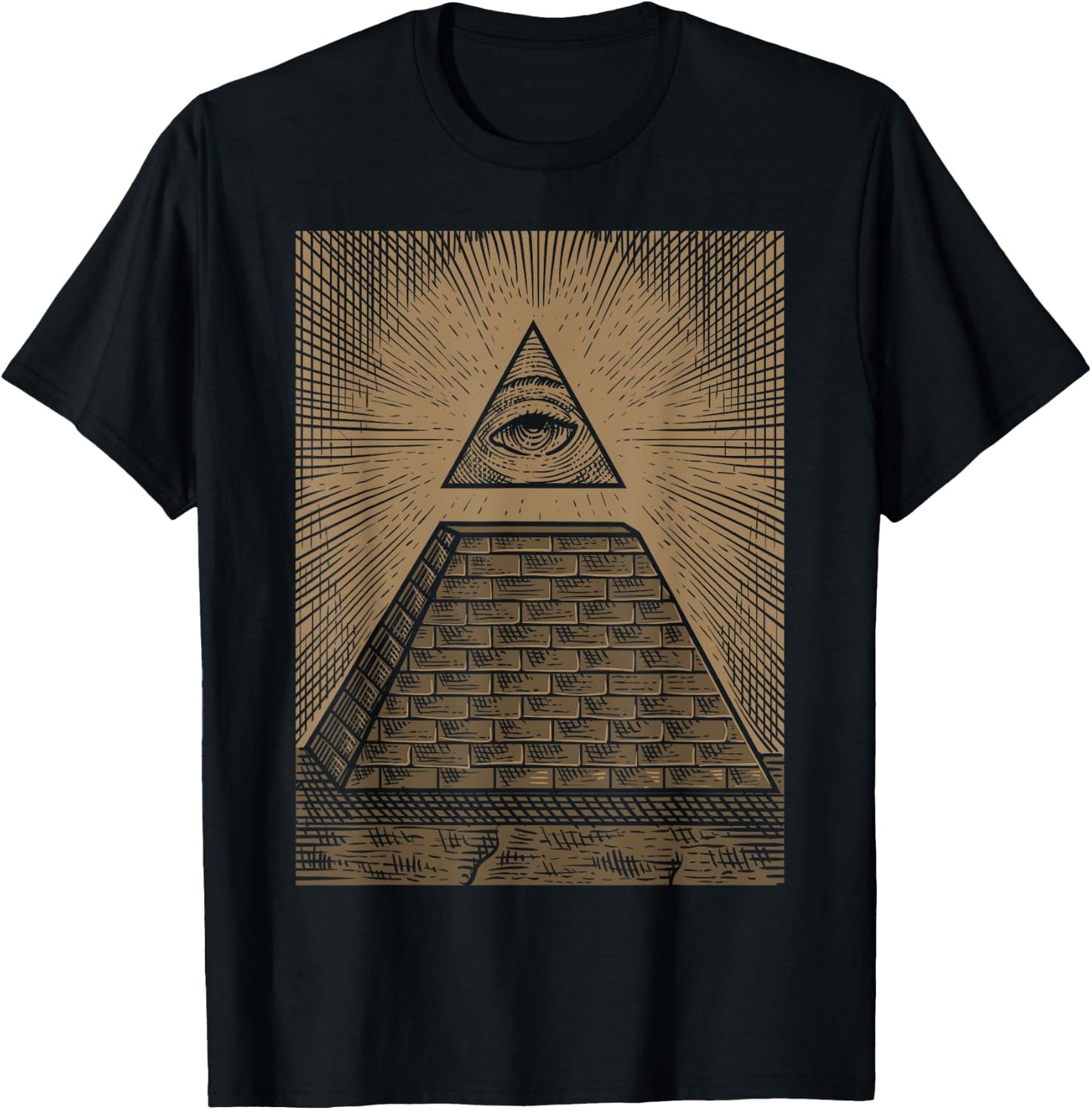 Illuminati Pyramid All Seeing Eye , Black, S T-Shirt - T-Shirt | Black