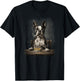 Vintage Smoking Boston Terrier Funny Dog Father's Day T-Shirt - T-Shirt | Black