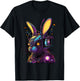 Cyberpunk Bunny Cyborg Rabbit | Cool Gamer Easter T-Shirt - T-Shirt | Black