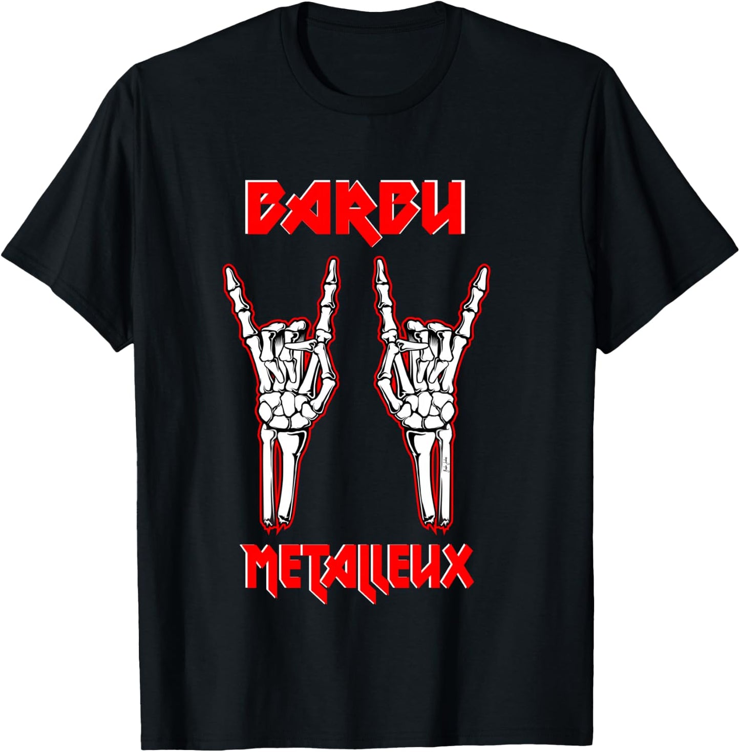 Bearded Metallic Beard Heavymetal Gift Long Handle, Black, S T-Shirt - T-Shirt | Black