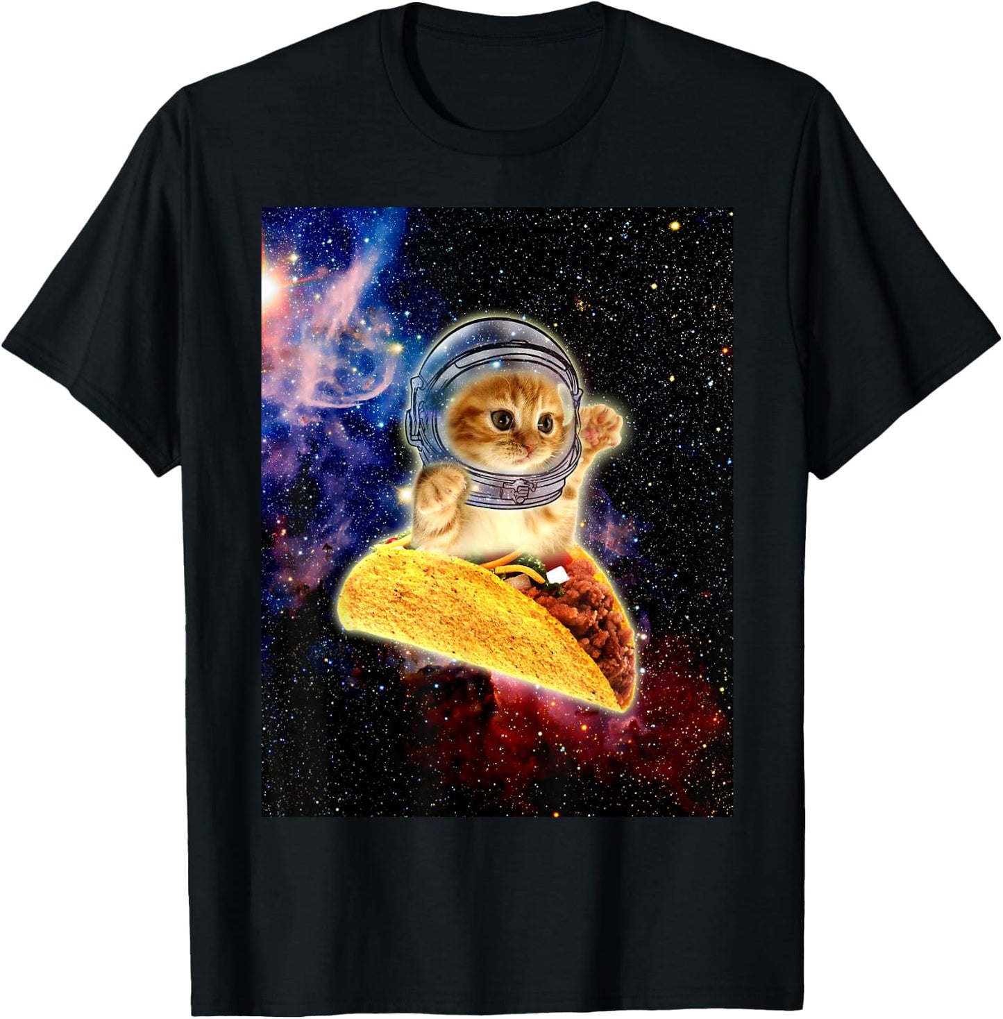 Crazy Space Taco Cat Funny v2 T-Shirt - T-Shirt | Black