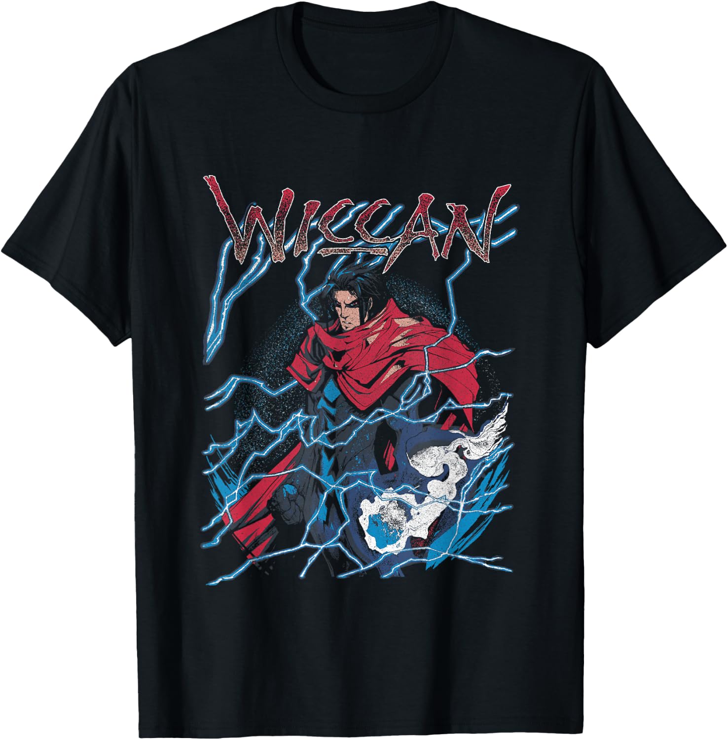 Marvel Universe Classic We Get Wiccan Retro Big Chest Poster T-Shirt - T-Shirt | Black
