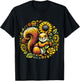 Squirrel with Sunflower T-Shirt - T-Shirt | Black