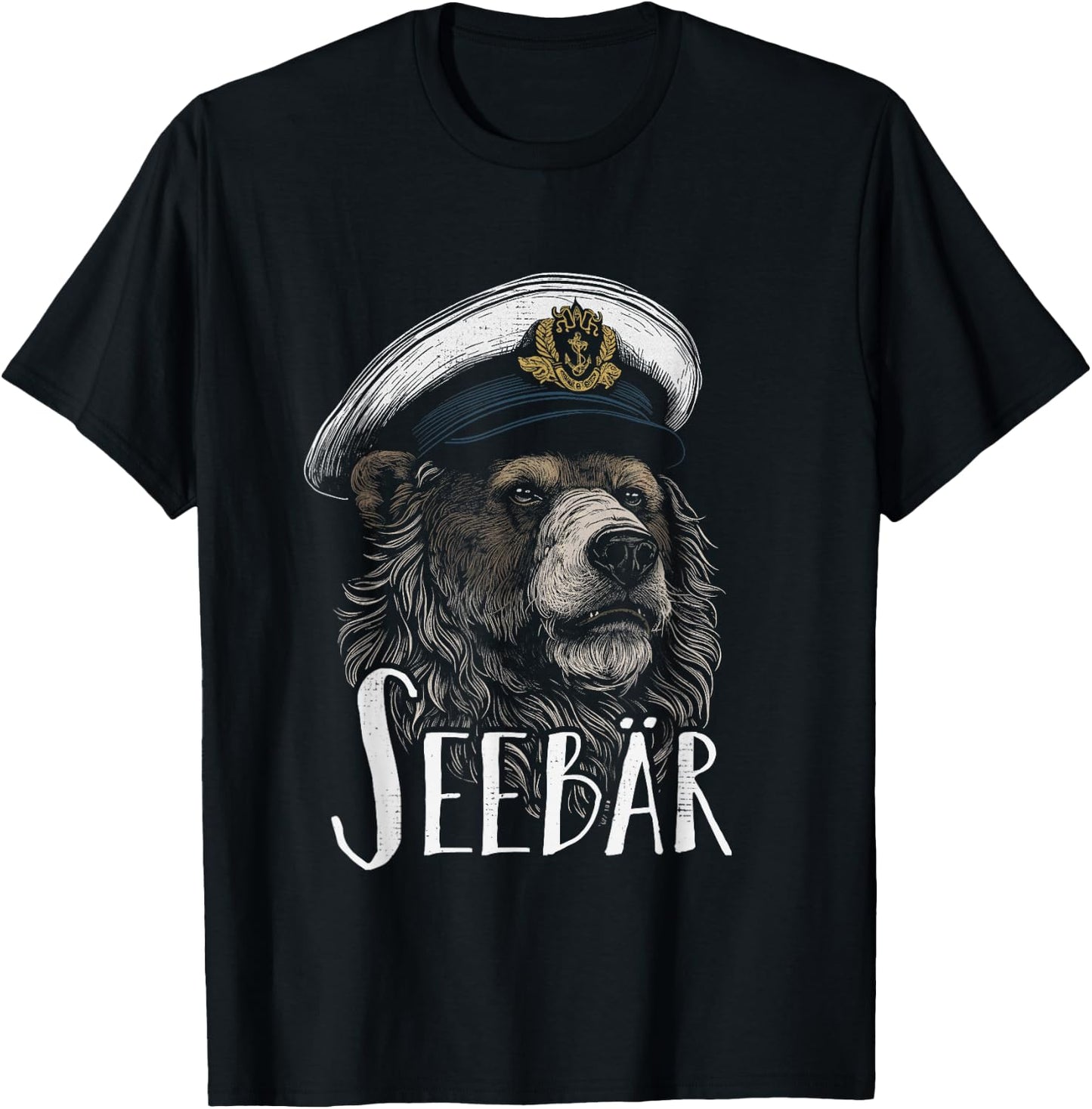 with Seebär Sailing Boat, black T-Shirt - T-Shirt | Black