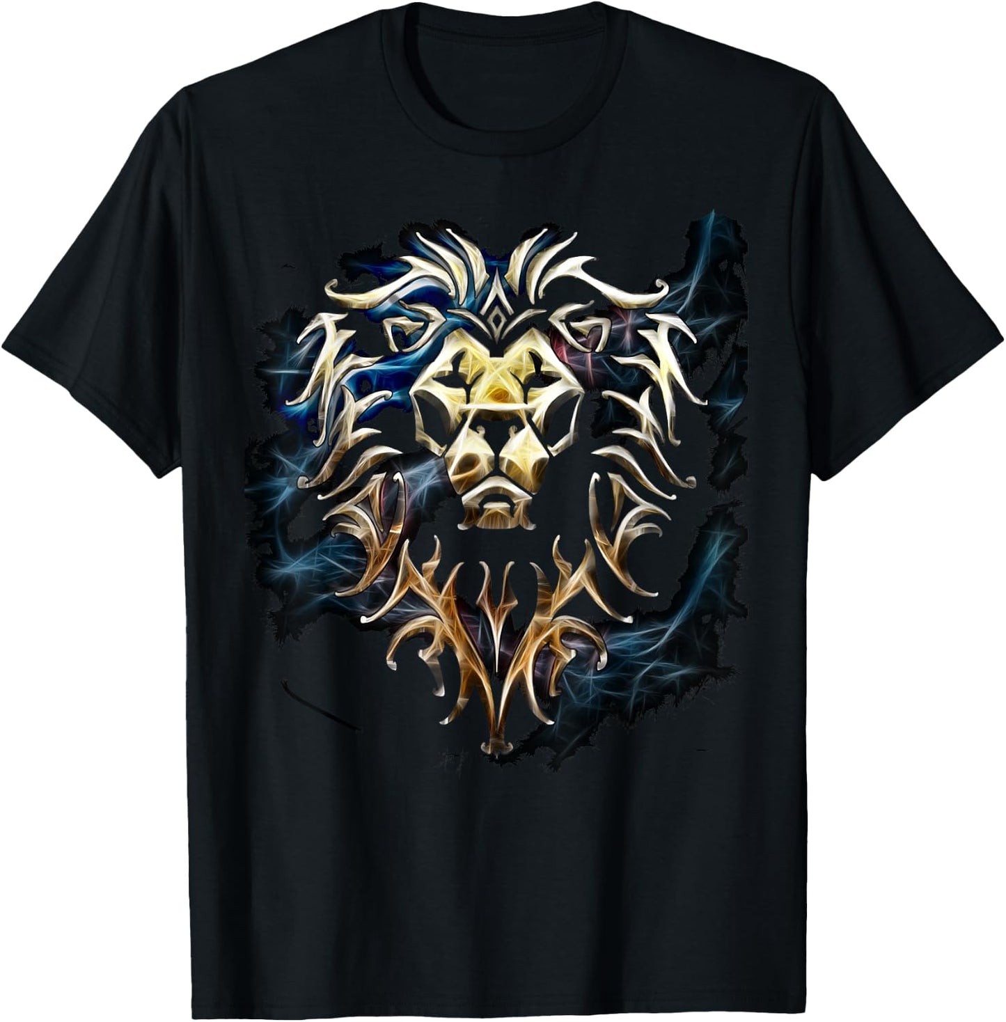 Warcraft Logo Alliance Saturated Majestic Fantasy Gamer T-Shirt - T-Shirt | Black