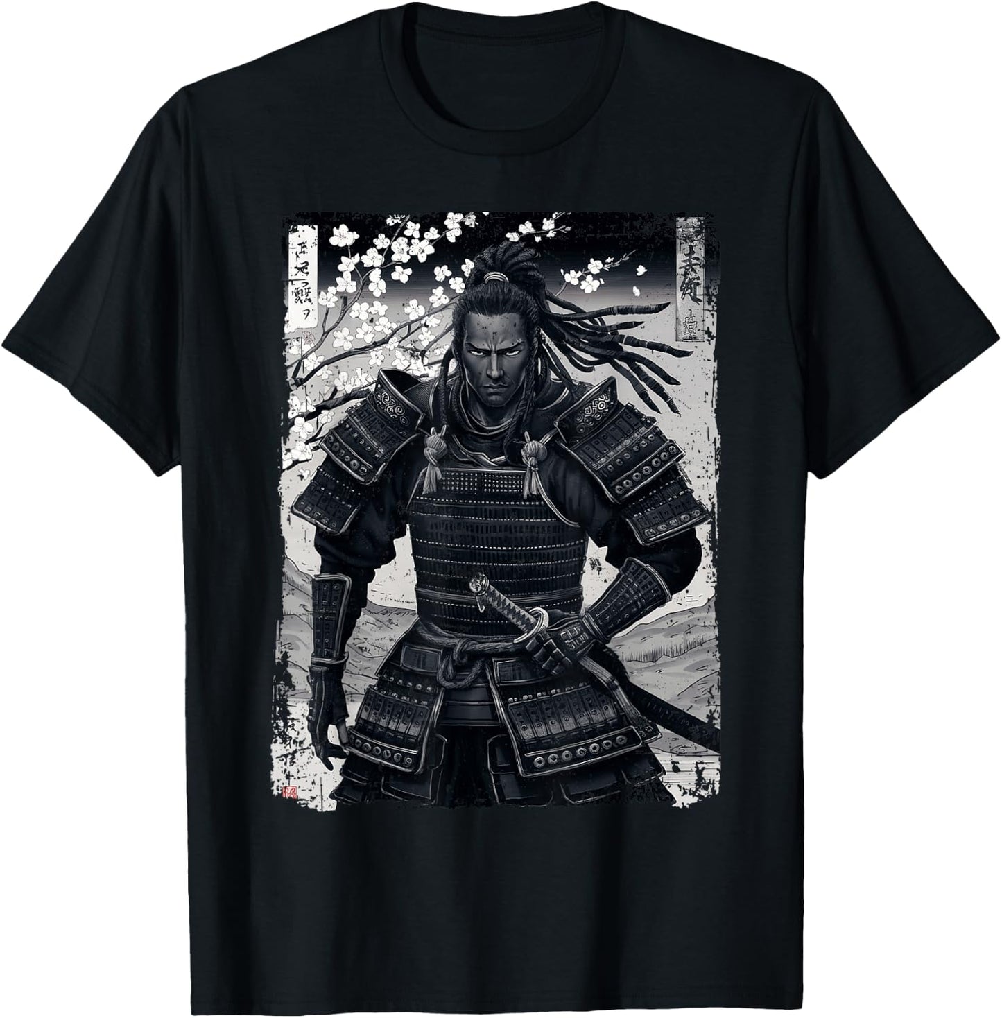 Yasuke First Black Warrior Samurai Japanese Art , Black, S T-Shirt - T-Shirt | Black