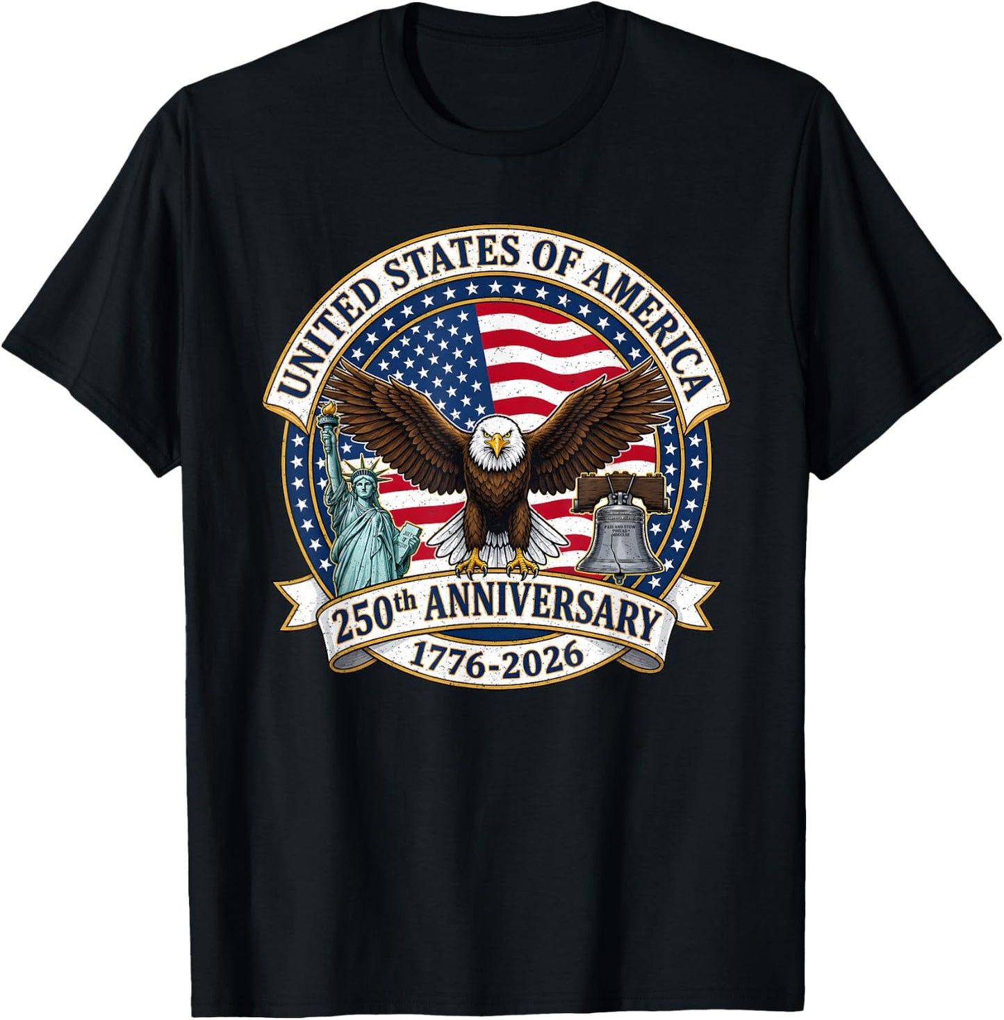 United States of America 250th Anniversary USA 250 Years T-Shirt - T-Shirt | Black