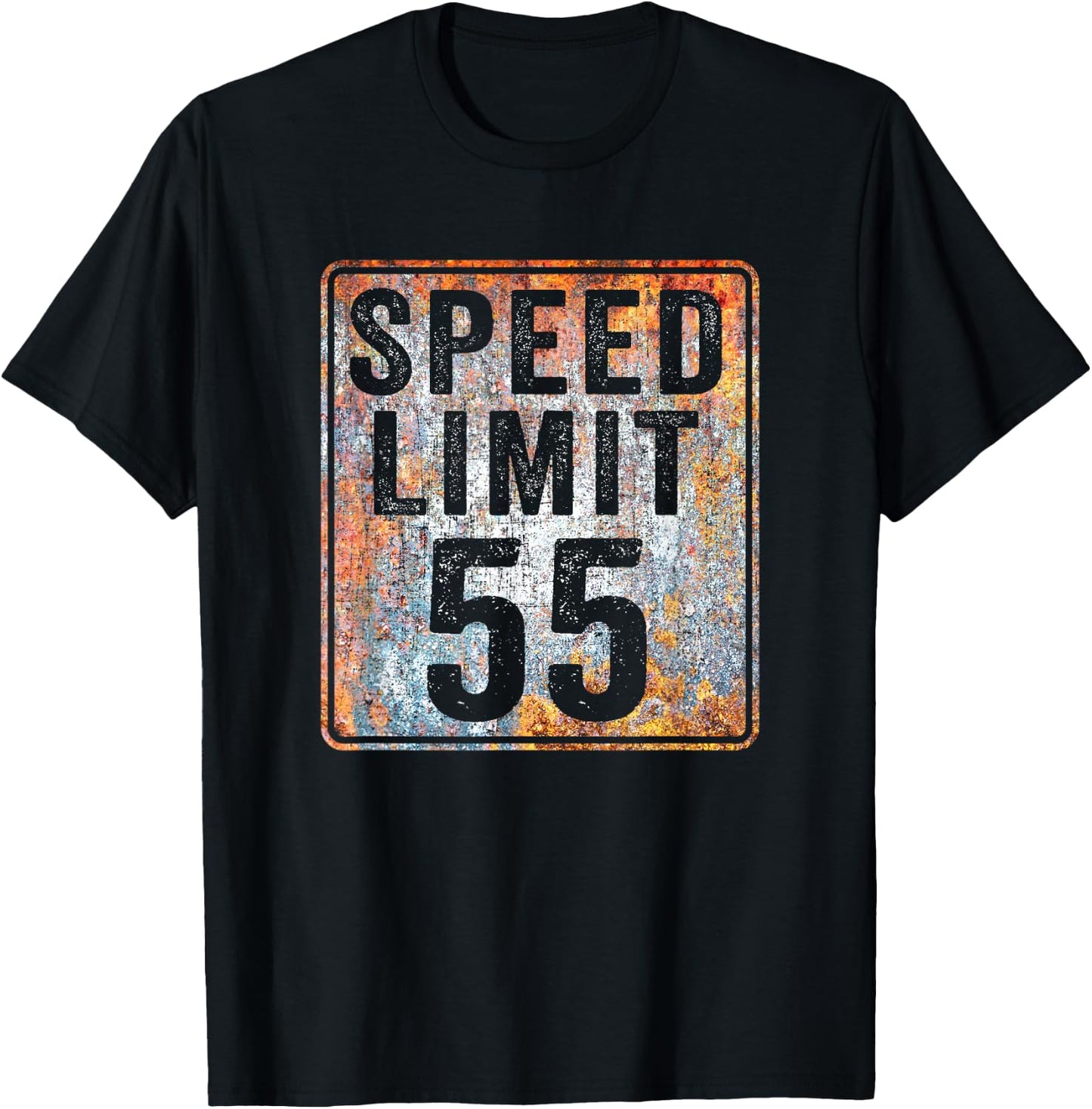 Speed Limit 55 MPH Sign 55th Birthday 55 Years Old Driving T-Shirt - T-Shirt | Black