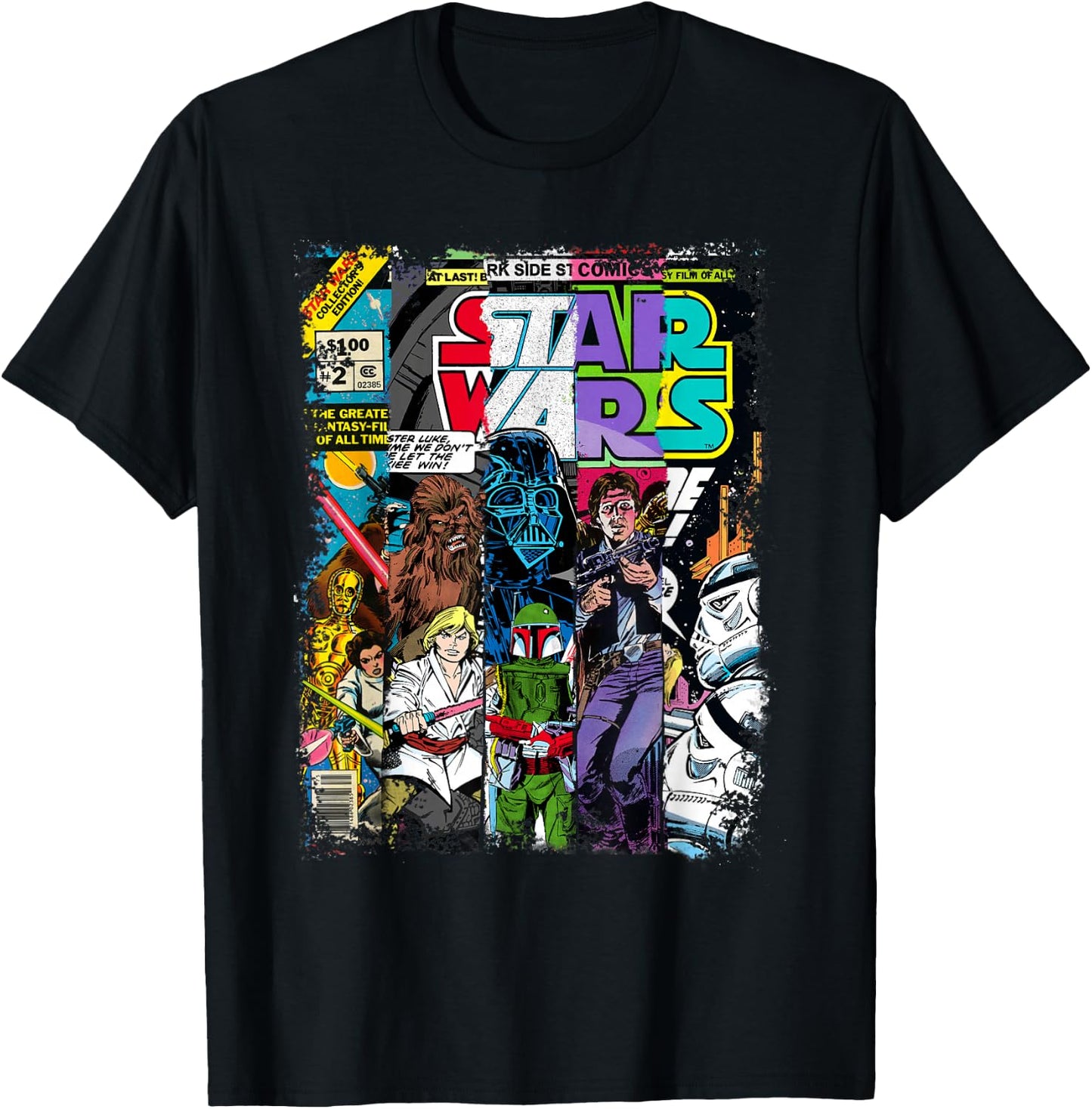 Star Wars Characters Comic Book Covers T-Shirt - T-Shirt | Black