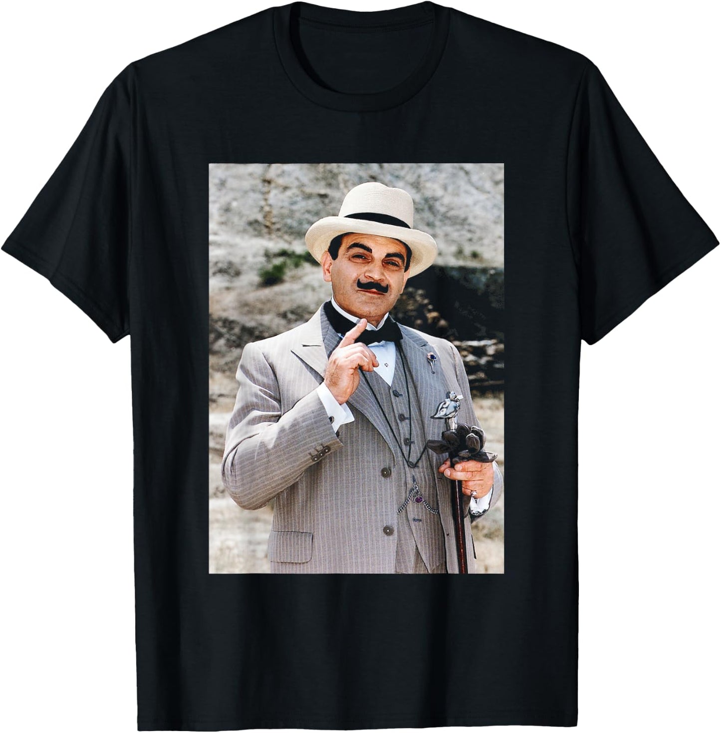 David Suchet Poirot Actor Agatha Christie 1993 T-Shirt - T-Shirt | Black