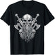 Viking Skull with Helmet with Viking Axe - Black and White T-Shirt - T-Shirt | Black