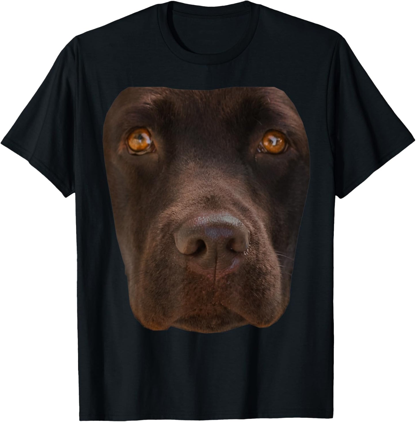 Chocolate Lab Lovers Dark Brown Dog Face Costume Women Kids T-Shirt - T-Shirt | Black