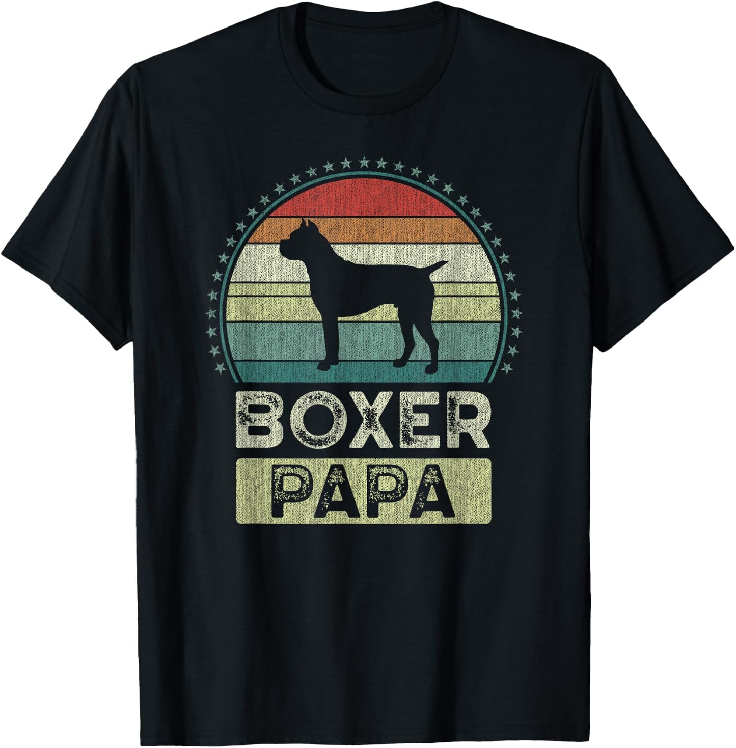 Boxer Papa, Father's Day, Dad, Grandpa, Boxer Dog T-Shirt - T-Shirt | Black