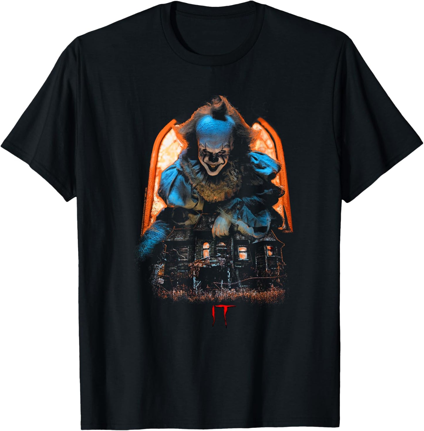 IT Pennywise Halloween Scary Poster T-Shirt - T-Shirt | Black