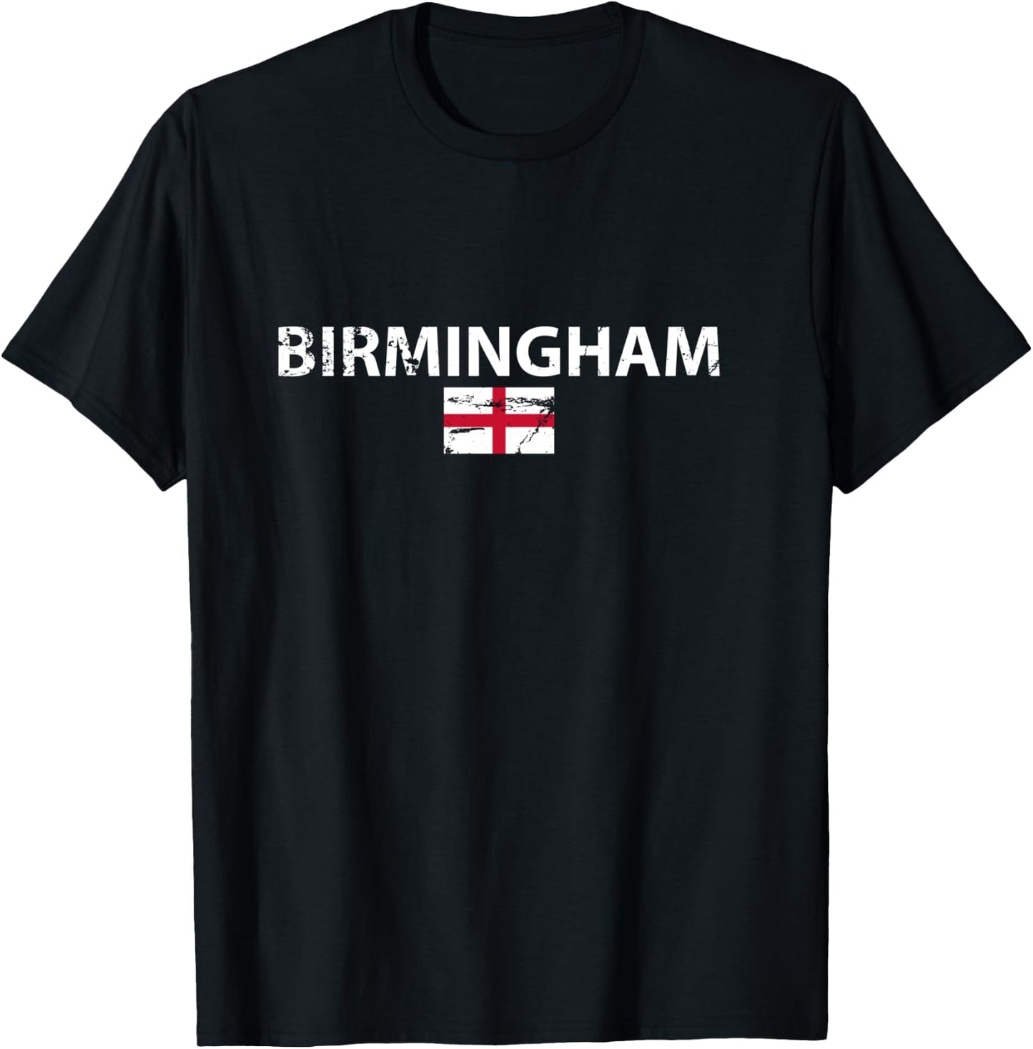 Birmingham England Vintage Angleterre Drapeau Anglaise Manche Longue T-Shirt - T-Shirt | Black