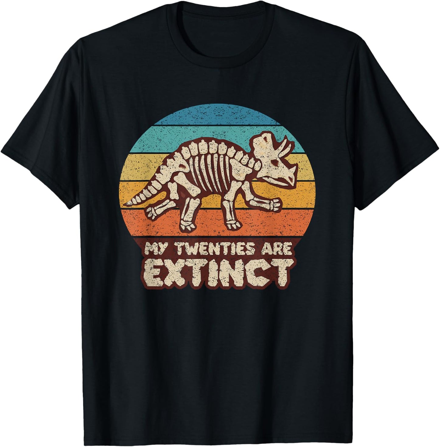 30th Birthday Gift, Dinosaur Lover, Distressed Retro Vintage T-Shirt - T-Shirt | Black