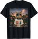 Funny American Cat Smoking Sunglasses Meme Funny 4th of July T-Shirt - T-Shirt | Black