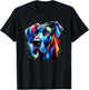 Colorful Splash Art Great Dane Dog German Mastiff T-Shirt - T-Shirt | Black
