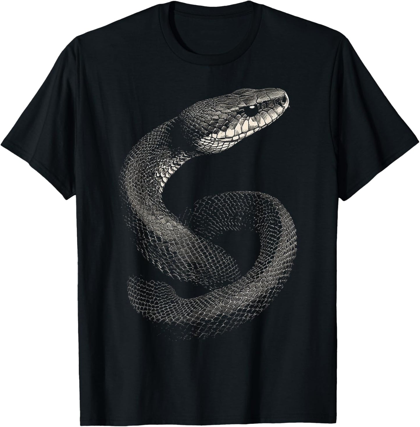 Snake Animal Illustration Snake , black T-Shirt - T-Shirt | Black