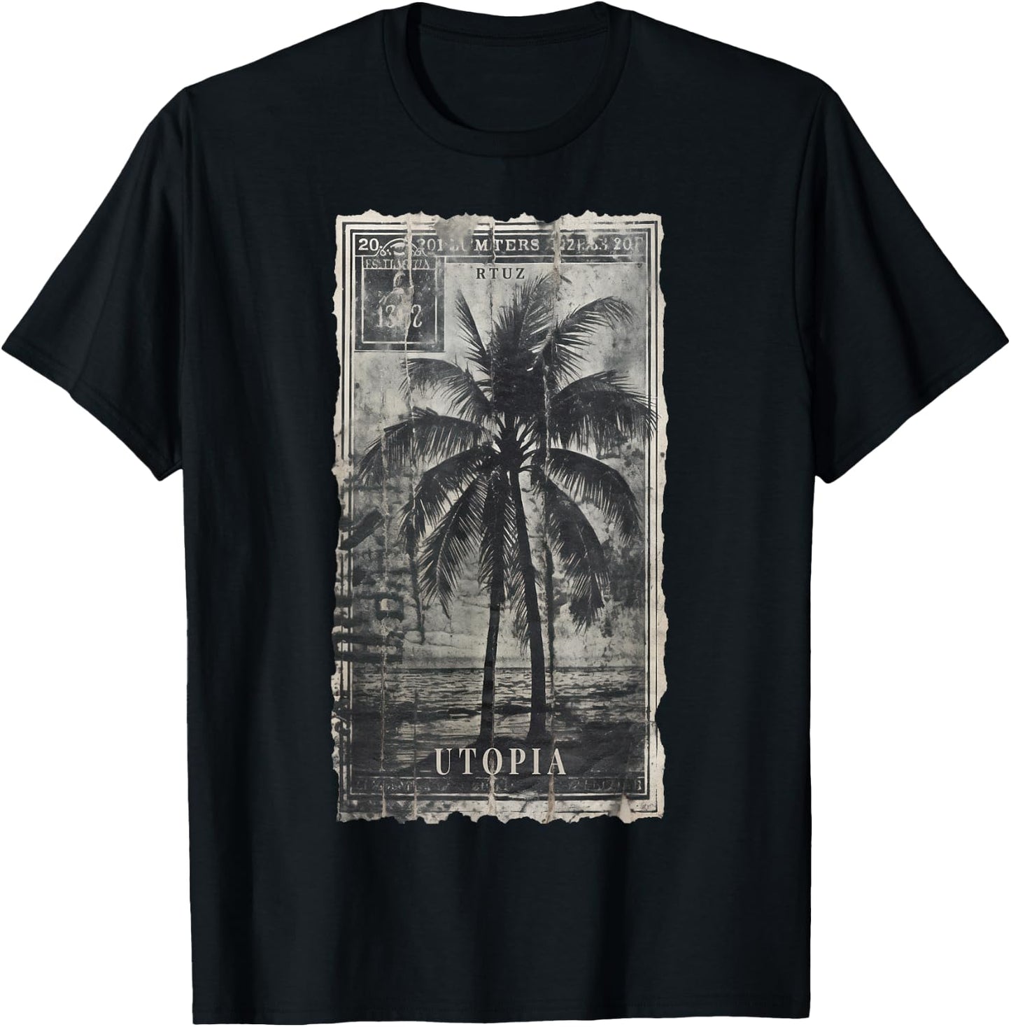 Palm Trees Palm Tree Beach Sea Sun Holiday Summer T-Shirt - T-Shirt | Black