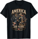 George Washington Playing Guitar Abe Lincoln 250th America T-Shirt - T-Shirt | Black