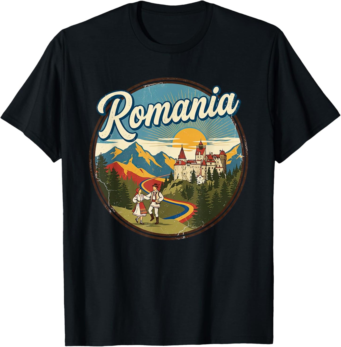 Romania Souvenir Romanian Travel Graphic T-Shirt - T-Shirt | Black