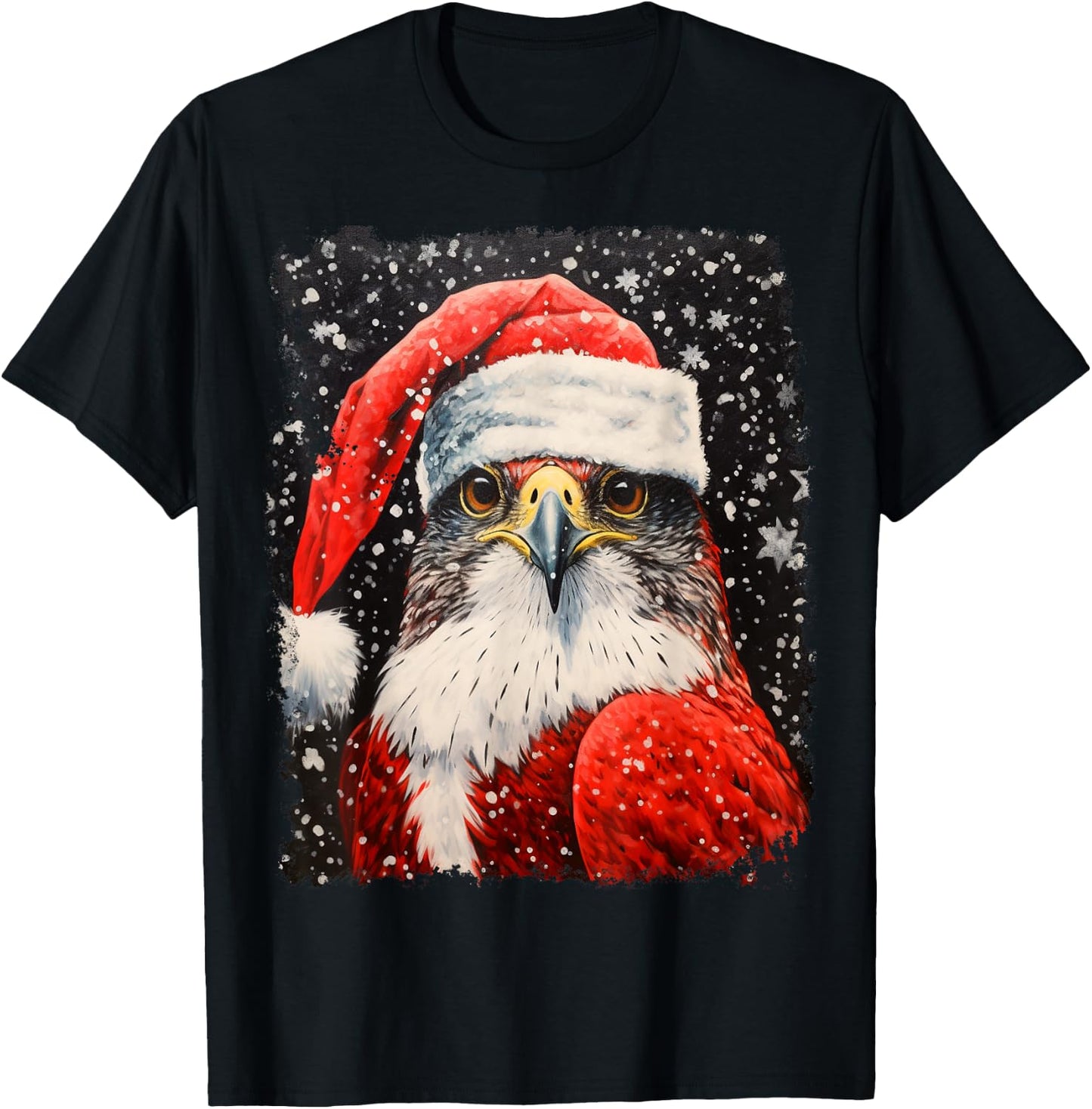 Noah&Friends Falcon Red Christmas Cartoon T-Shirt - T-Shirt | Black