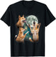 Three Dingo Moon | Funny Wild Canine Wildlife Meme T-Shirt - T-Shirt | Black