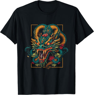 Colorful Chinese Dragon | 2024 New Year Of The Dragon T-Shirt - T-Shirt | Black