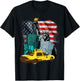 New York USA Statue of Liberty Skyline Graphic T-Shirt - T-Shirt | Black