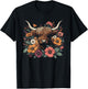 Kids Black Floral Pattern T-Shirt - T-Shirt | Black