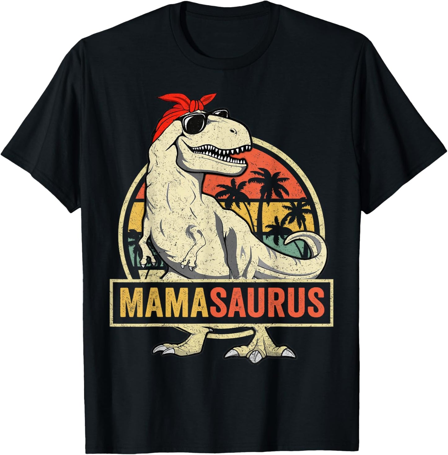 Mamasaurus T rex Dinosaur Funny Mama Saurus Family Matching T-Shirt - T-Shirt | Black