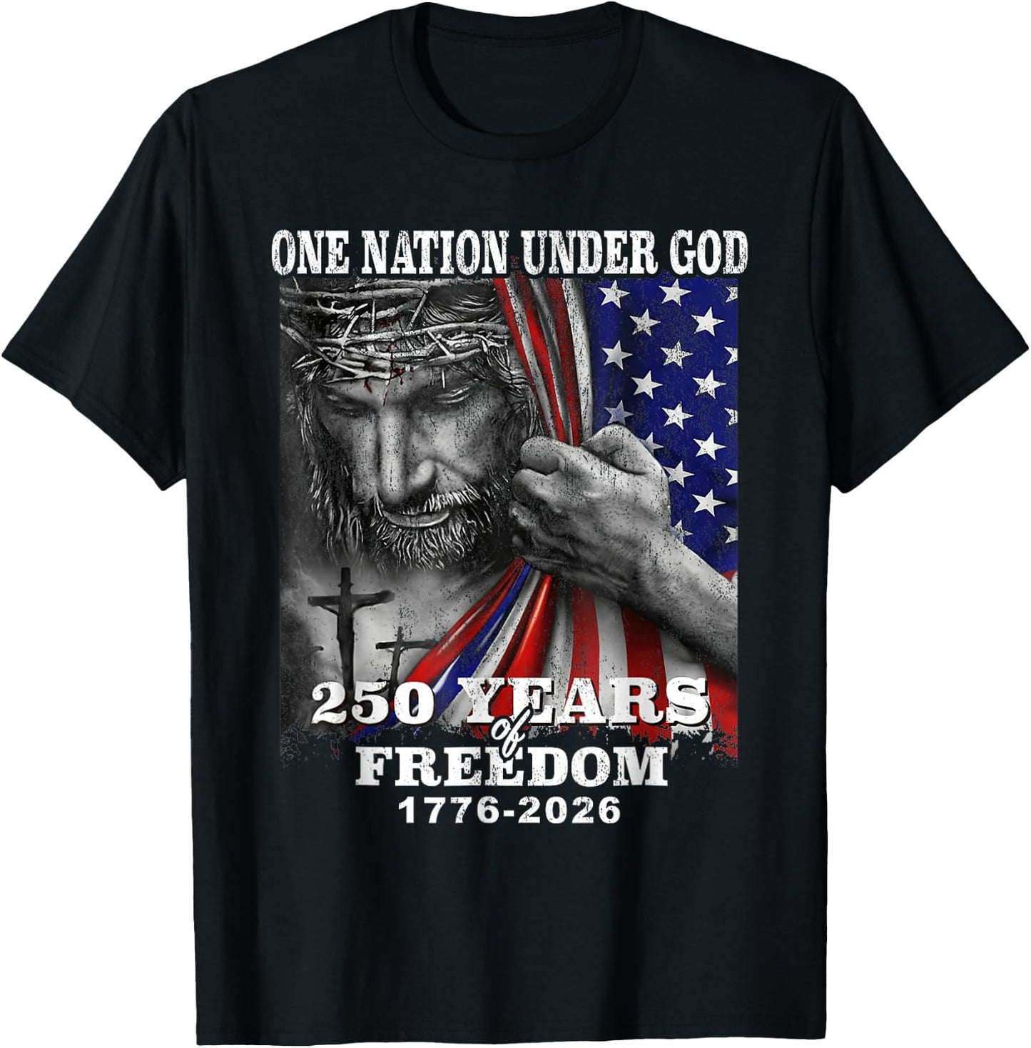 250 Years Freedom 1776 2026 250th 4th July Independence Day T-Shirt - T-Shirt | Black