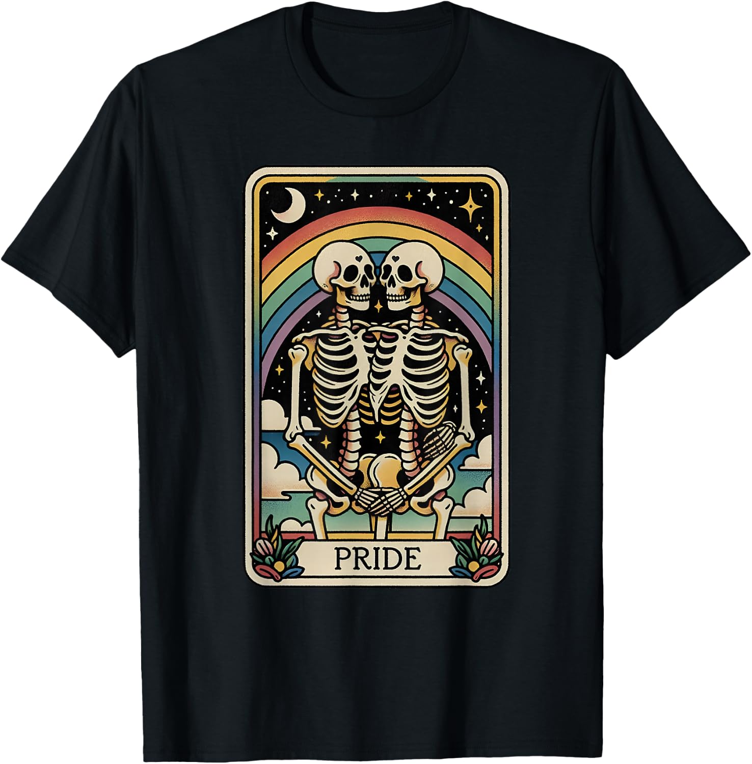 Pride Skeleton Couple LGBT Lesbian Gay Bisexual Transgender T-Shirt - T-Shirt | Black