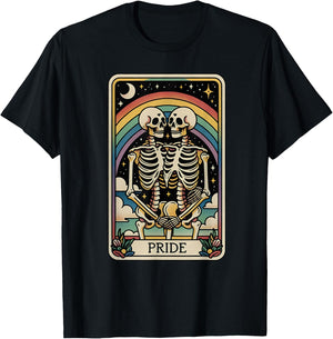 Pride Skeleton Couple LGBT Lesbian Gay Bisexual Transgender T-Shirt - T-Shirt | Black