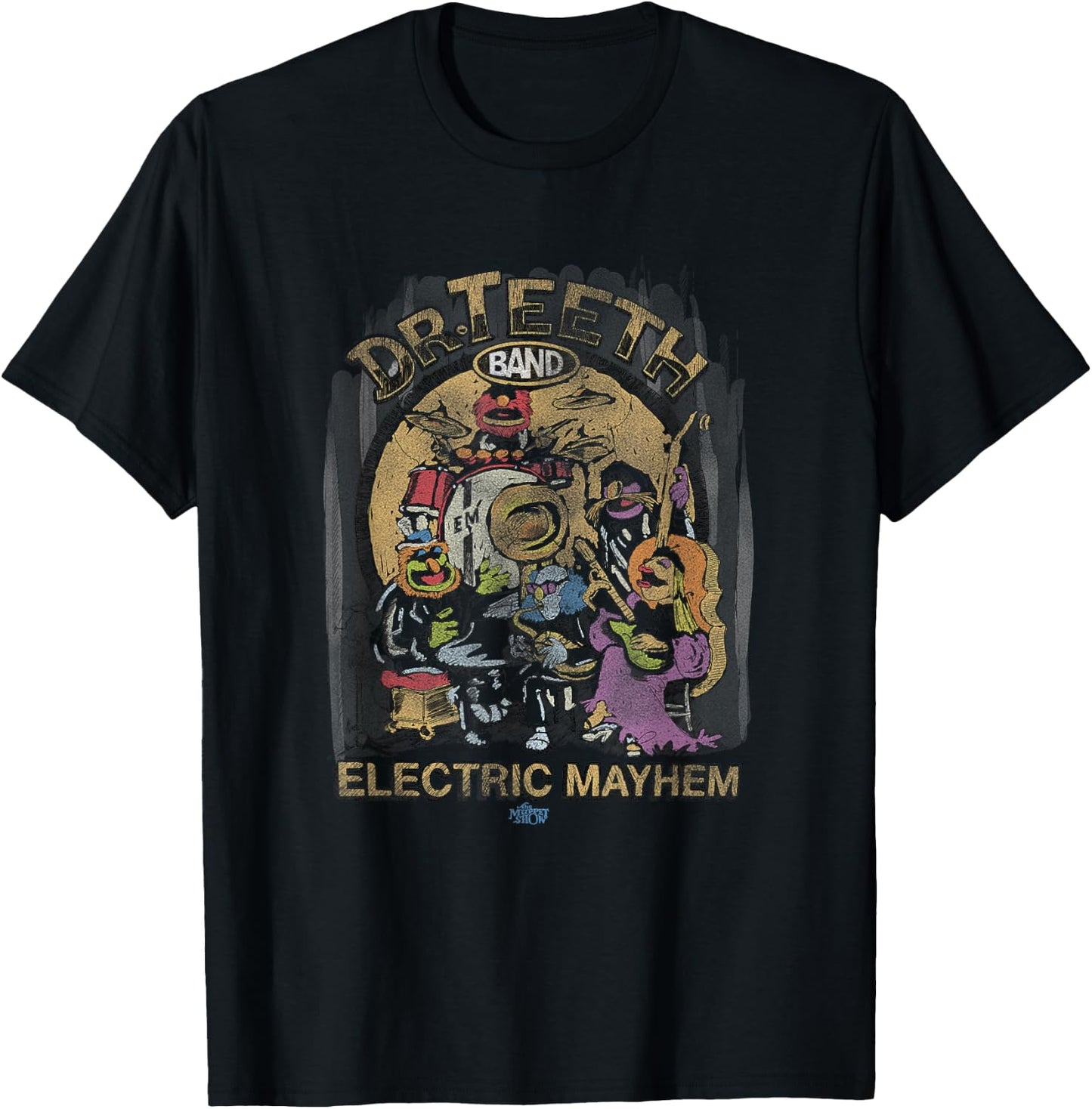 Disney The Muppets Show Dr. Teeth Electric Mayhem Distressed T-Shirt - T-Shirt | Black