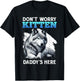 Werewolf DON'T WORRY KITTEN DADDY'S HERE Funny Alpha Wolf T-Shirt - T-Shirt | Black