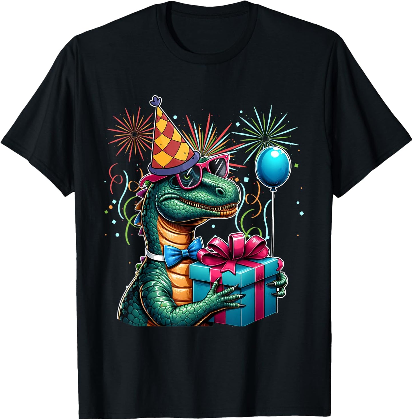 Dinosaur Birthday Party Adult , Black, S T-Shirt - T-Shirt | Black