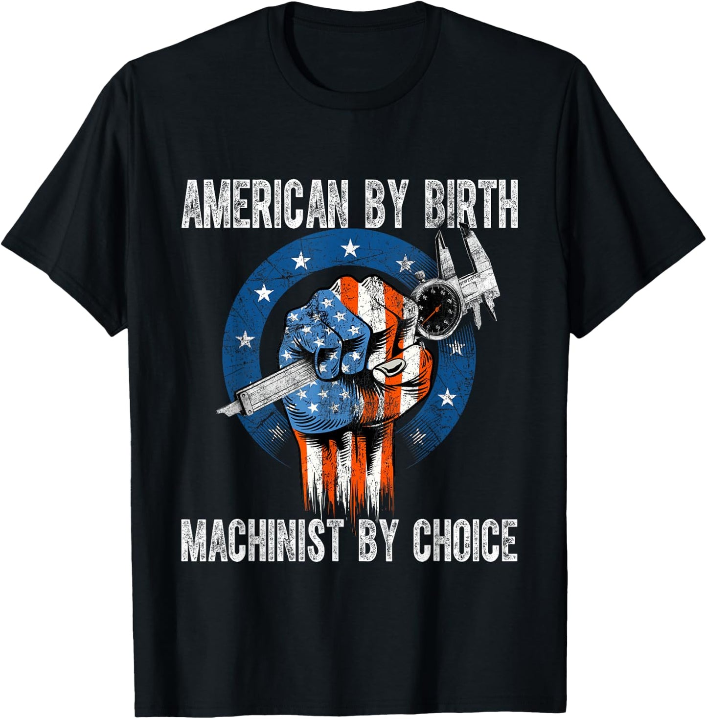 Machinist by Choice - American USA Flag CNC Machine Operator T-Shirt - T-Shirt | Black
