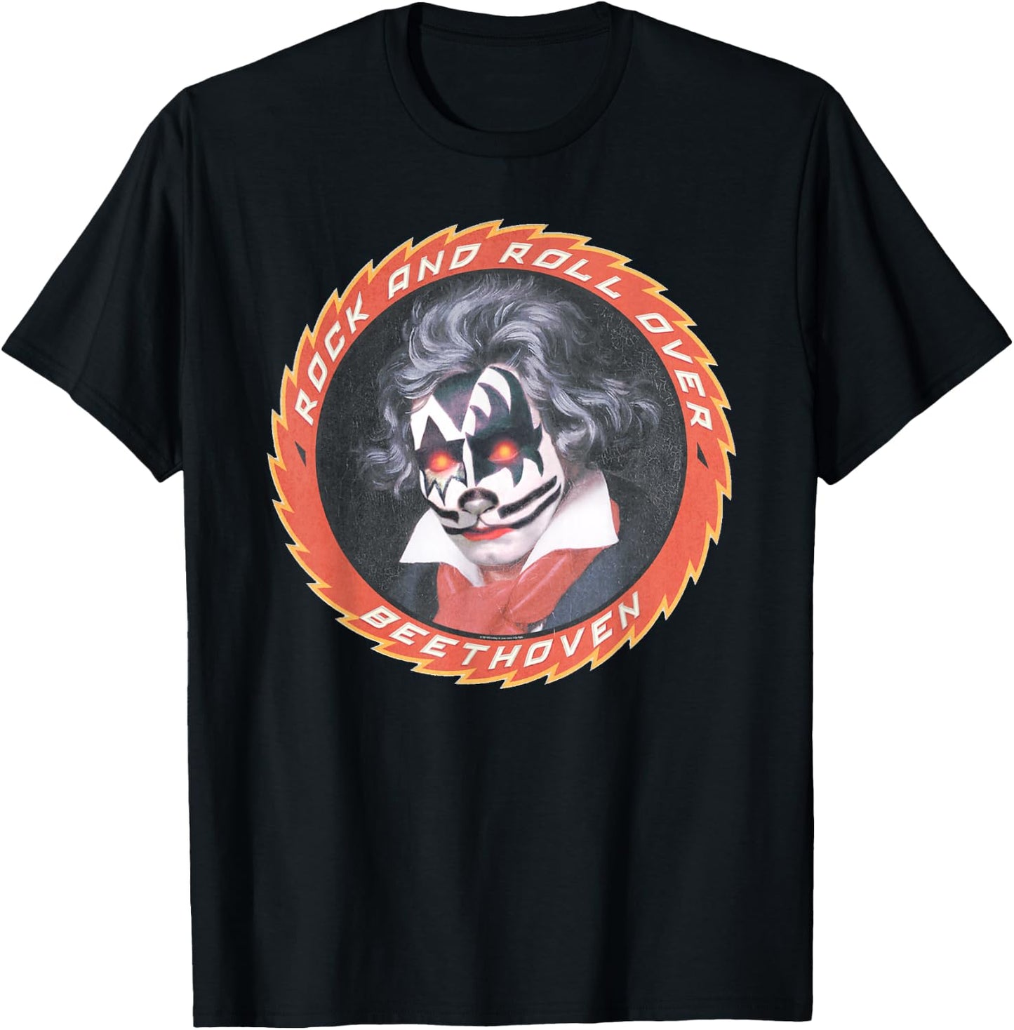 KISS Beethoven , Black, Small, -Adults, Short Sleeve, , Classic Fit, Cotton 65% Polyester 35% T-Shirt - T-Shirt | Black