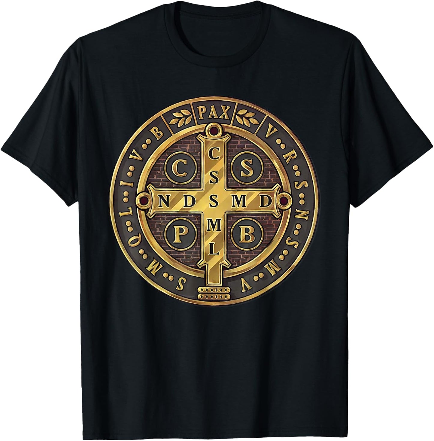 Catholic Saint Benedict Medal T-Shirt - T-Shirt | Black